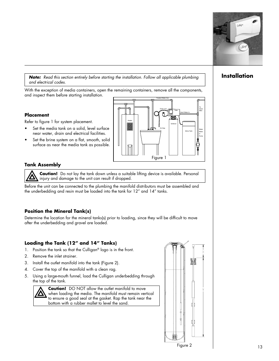 Installation | Culligan Gold Series User Manual | Page 13 / 59