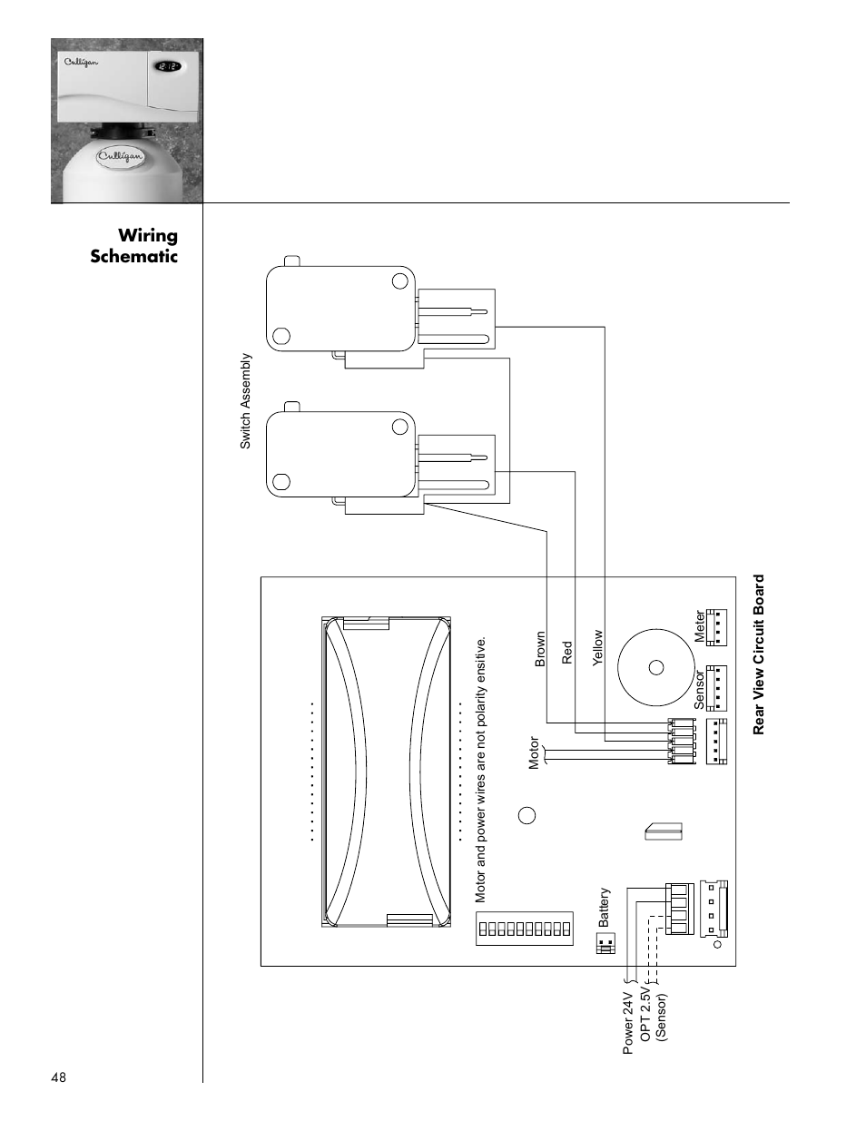 Wiring schematic | Culligan Gold Series User Manual | Page 48 / 59