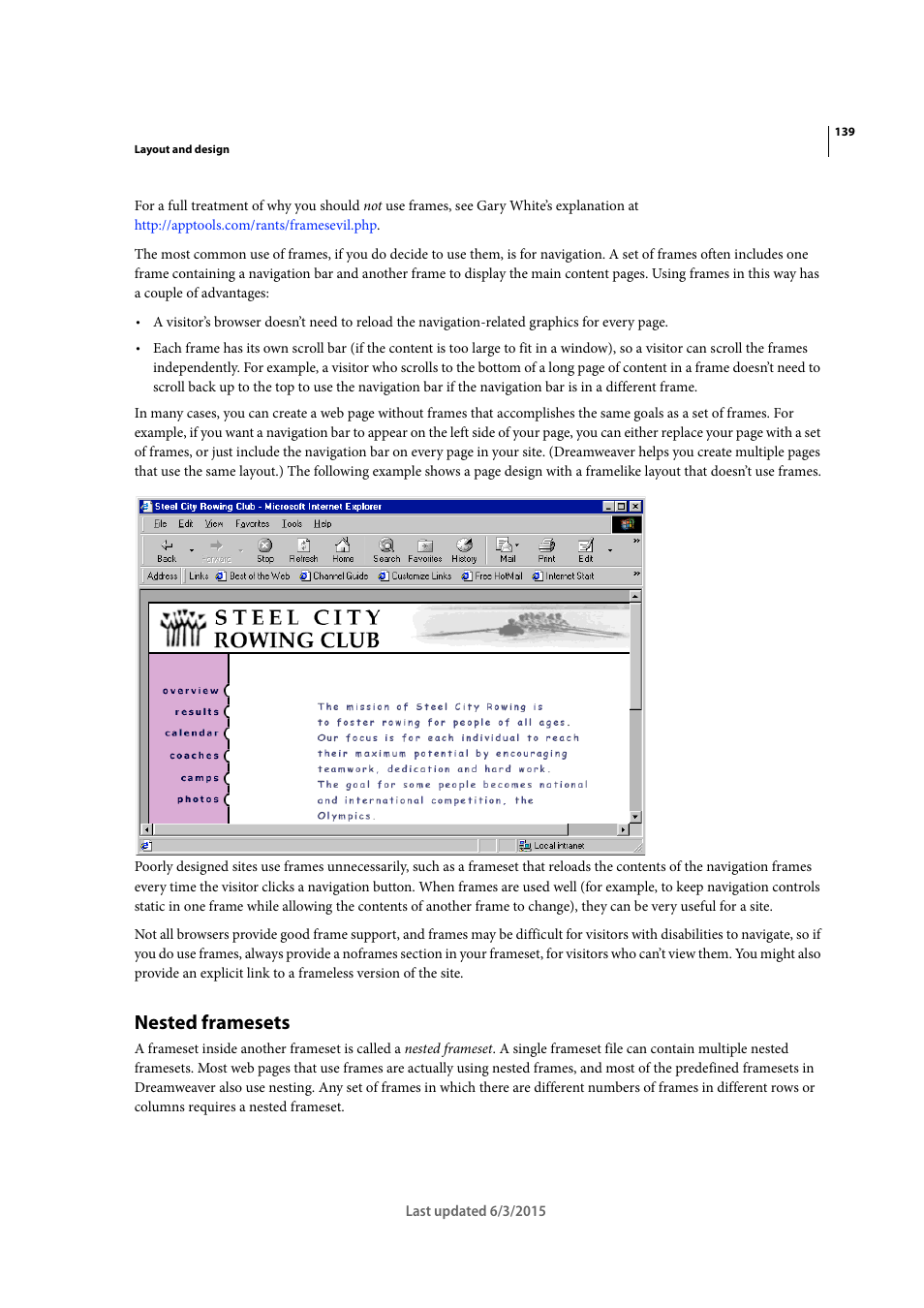 Nested framesets | Adobe Dreamweaver CC 2015 User Manual | Page 146 / 700