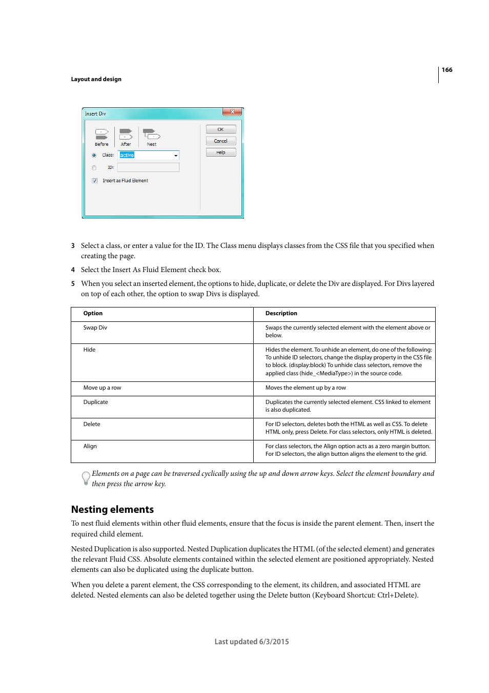 Nesting elements | Adobe Dreamweaver CC 2015 User Manual | Page 173 / 700
