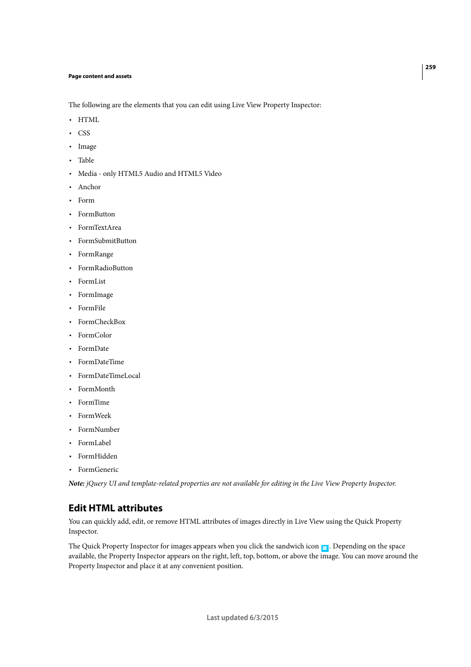 Edit html attributes | Adobe Dreamweaver CC 2015 User Manual | Page 266 / 700