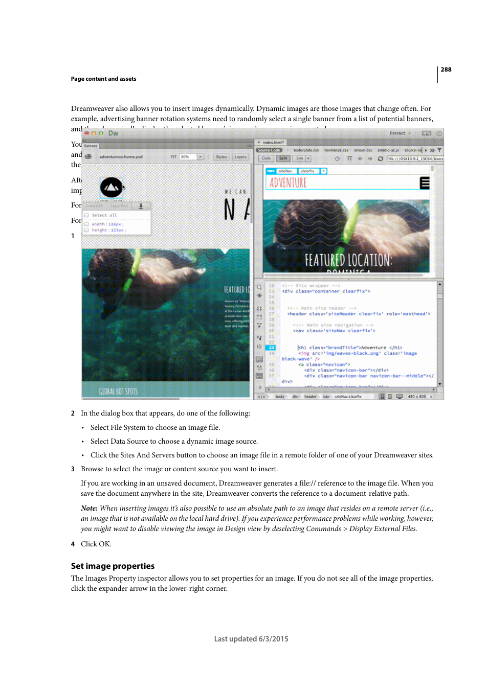 Set image properties | Adobe Dreamweaver CC 2015 User Manual | Page 295 / 700