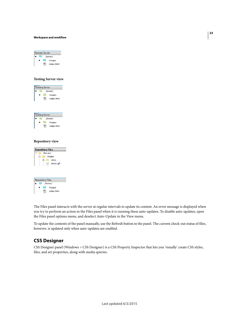 Css designer | Adobe Dreamweaver CC 2015 User Manual | Page 30 / 700