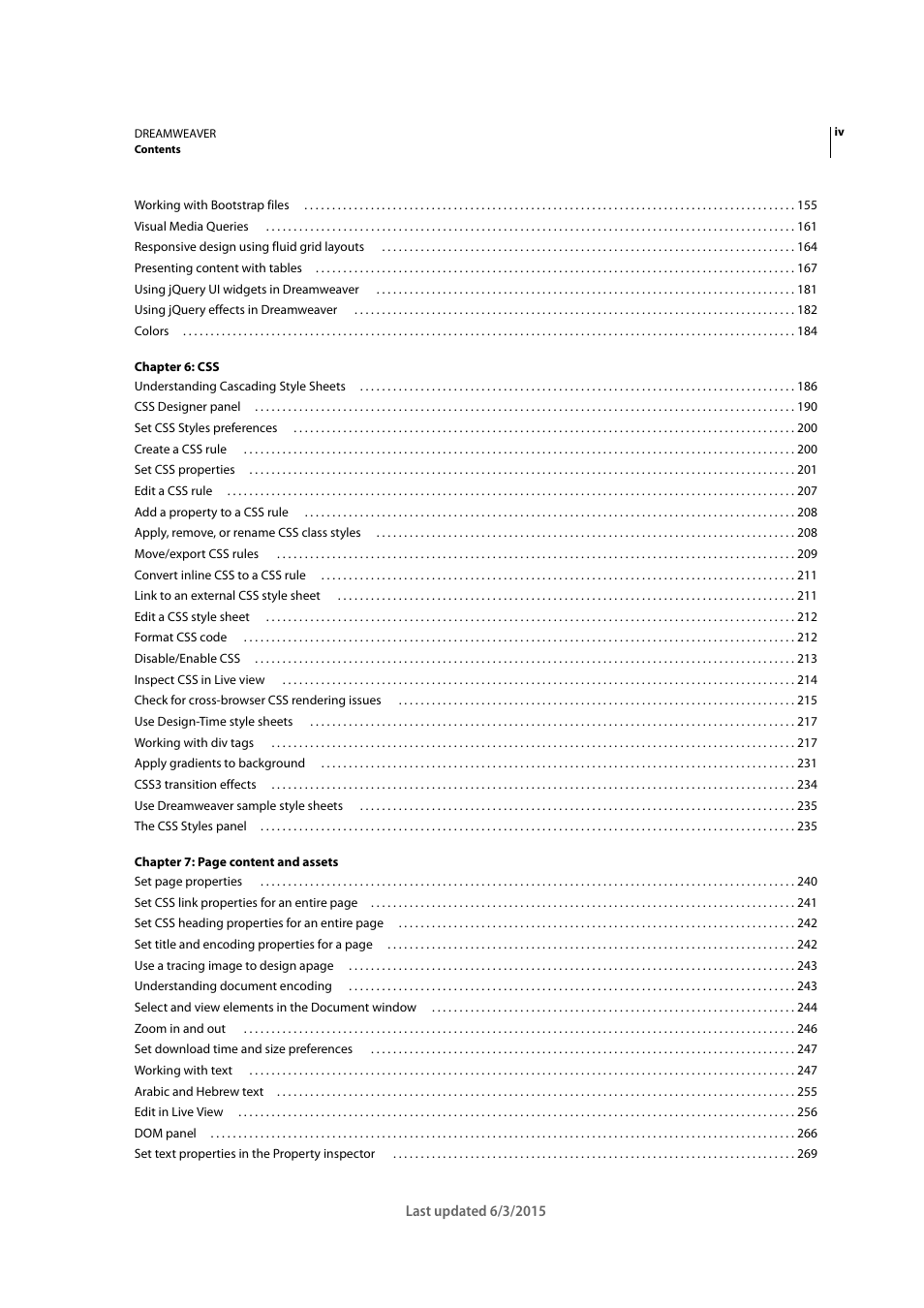 Adobe Dreamweaver CC 2015 User Manual | Page 4 / 700