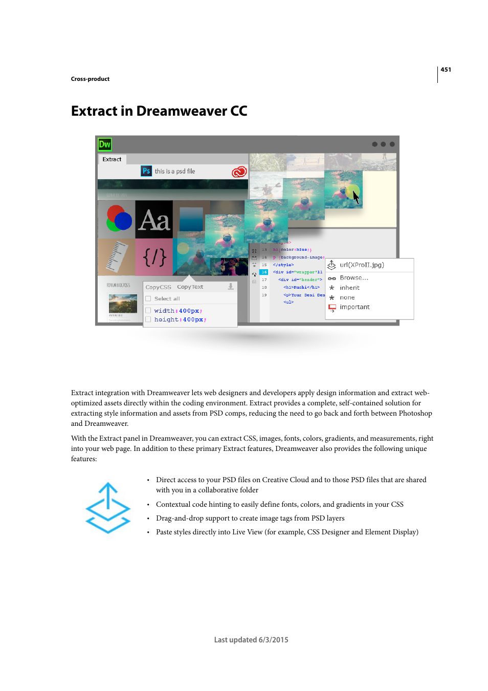 Extract in dreamweaver cc | Adobe Dreamweaver CC 2015 User Manual | Page 458 / 700