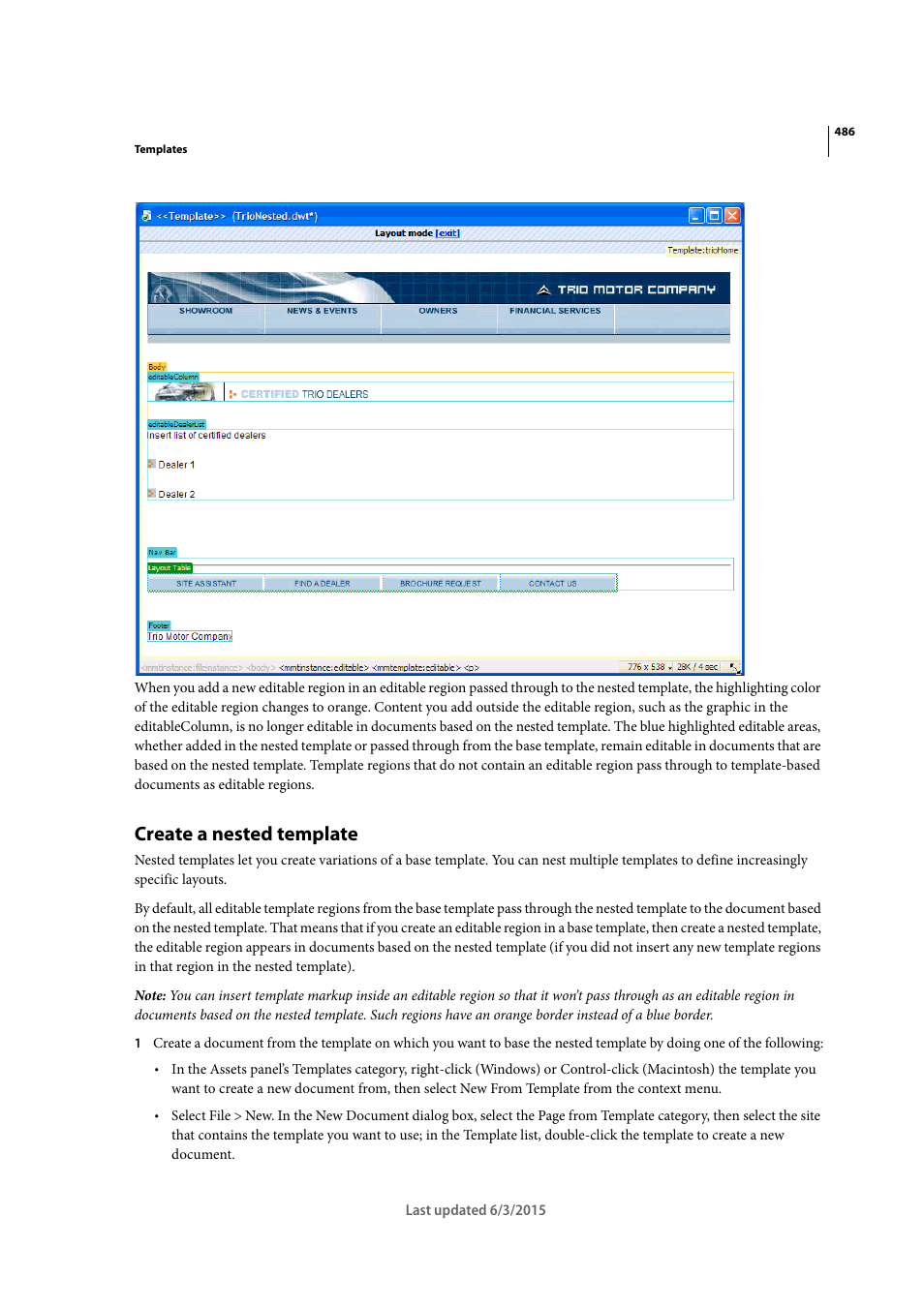 Create a nested template | Adobe Dreamweaver CC 2015 User Manual | Page 493 / 700