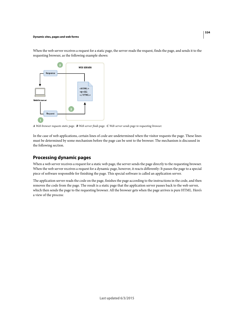 Processing dynamic pages | Adobe Dreamweaver CC 2015 User Manual | Page 541 / 700