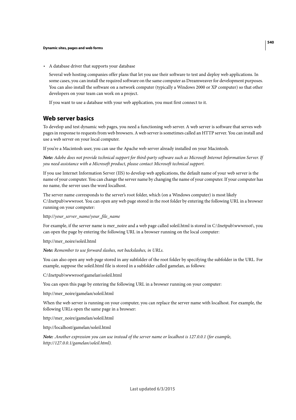 Web server basics | Adobe Dreamweaver CC 2015 User Manual | Page 547 / 700