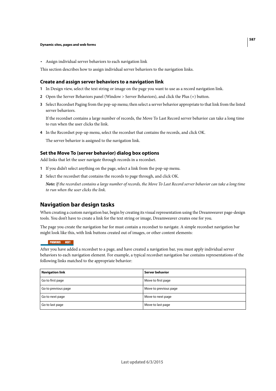 Navigation bar design tasks | Adobe Dreamweaver CC 2015 User Manual | Page 594 / 700