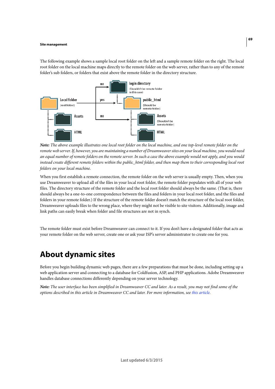 About dynamic sites | Adobe Dreamweaver CC 2015 User Manual | Page 76 / 700