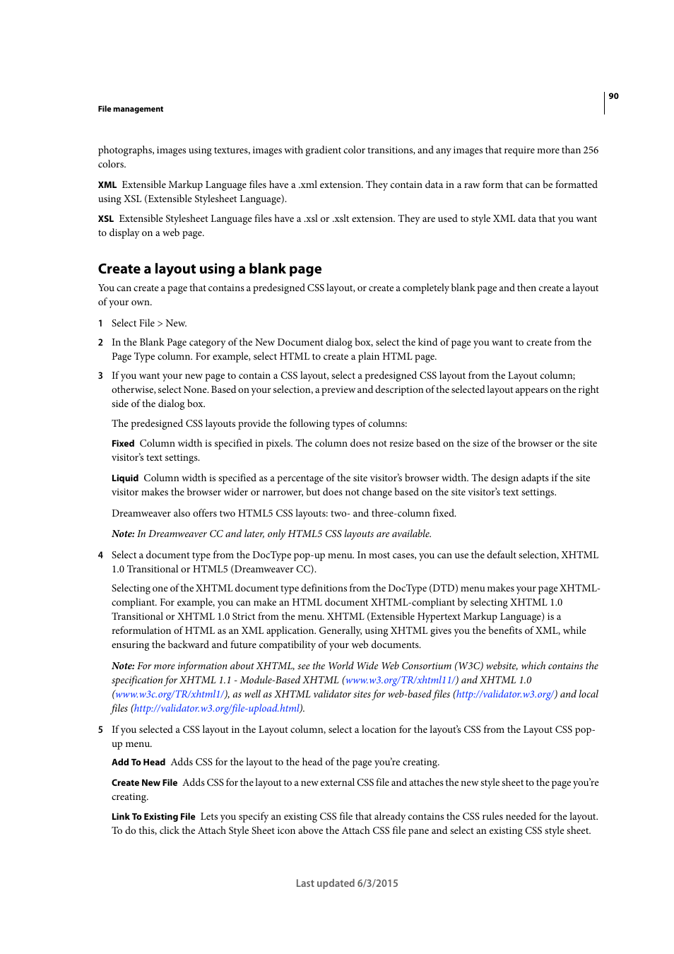 Create a layout using a blank page | Adobe Dreamweaver CC 2015 User Manual | Page 97 / 700