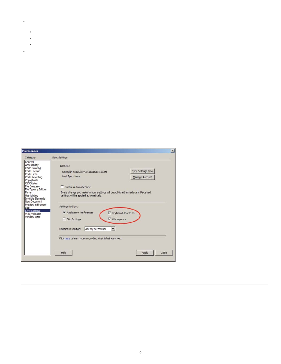 Cloud sync enhancements, Keyboard shortcuts and workspace synchronization, Preferences dialog box enhancements | Adobe Dreamweaver CC 2014 v.13 User Manual | Page 13 / 732