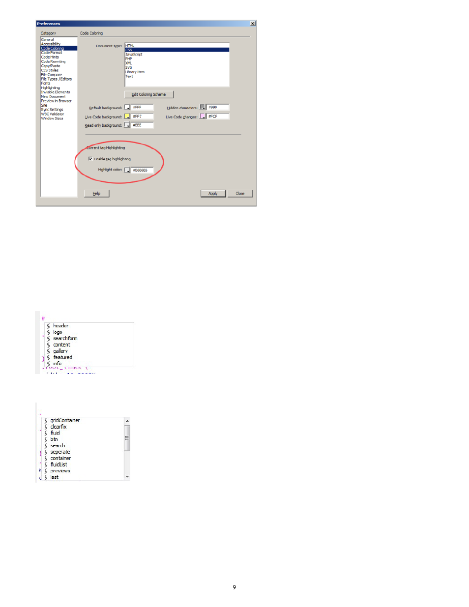 Code hinting for css selectors | Adobe Dreamweaver CC 2014 v.13 User Manual | Page 16 / 732