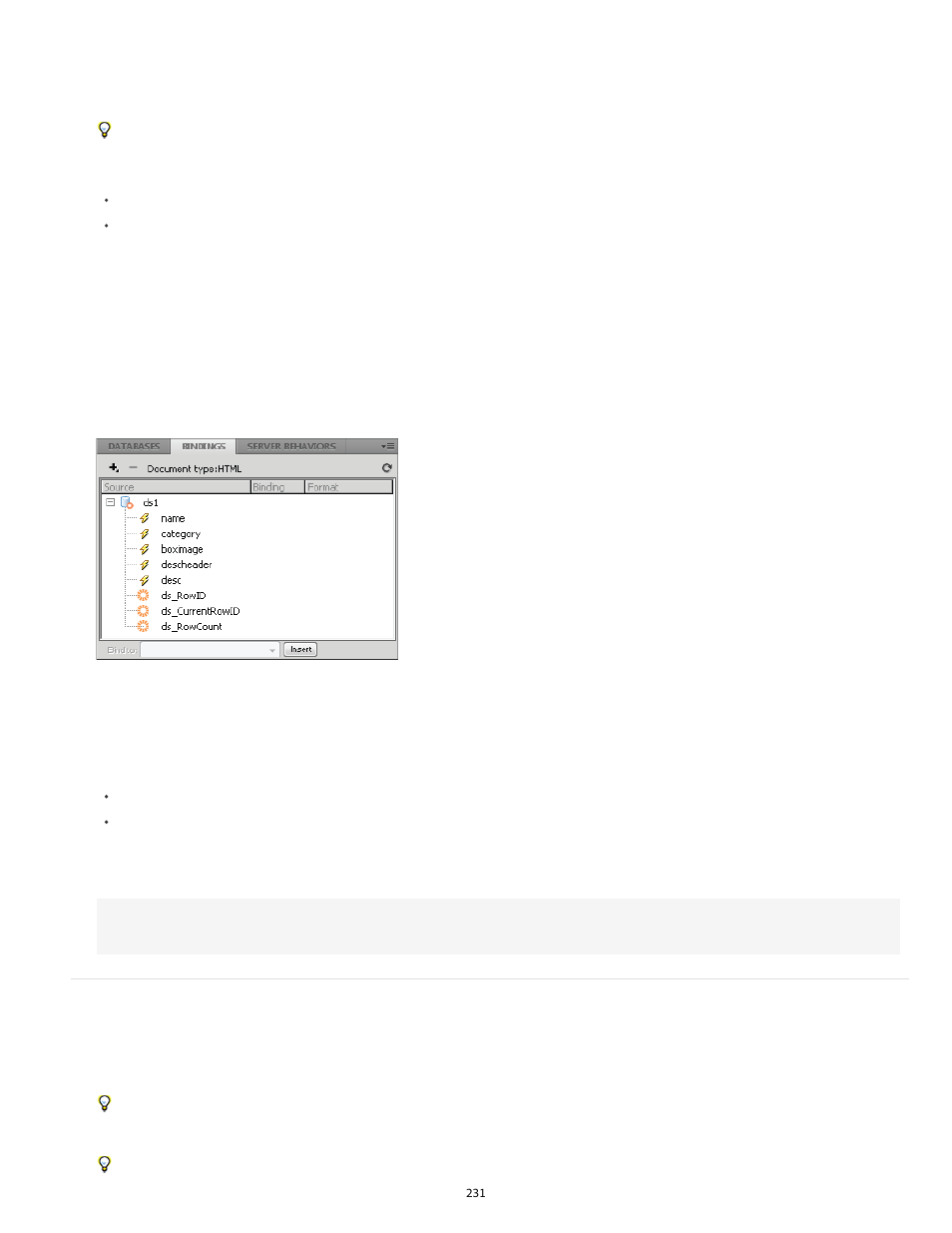 Create a spry repeat region | Adobe Dreamweaver CC 2014 v.13 User Manual | Page 238 / 732