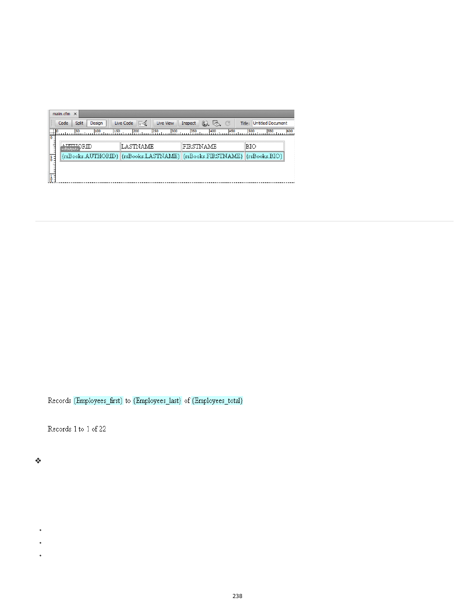 Create record counters | Adobe Dreamweaver CC 2014 v.13 User Manual | Page 245 / 732