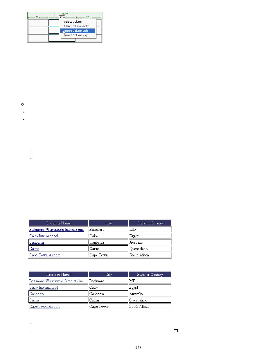 Split and merge cells | Adobe Dreamweaver CC 2014 v.13 User Manual | Page 256 / 732