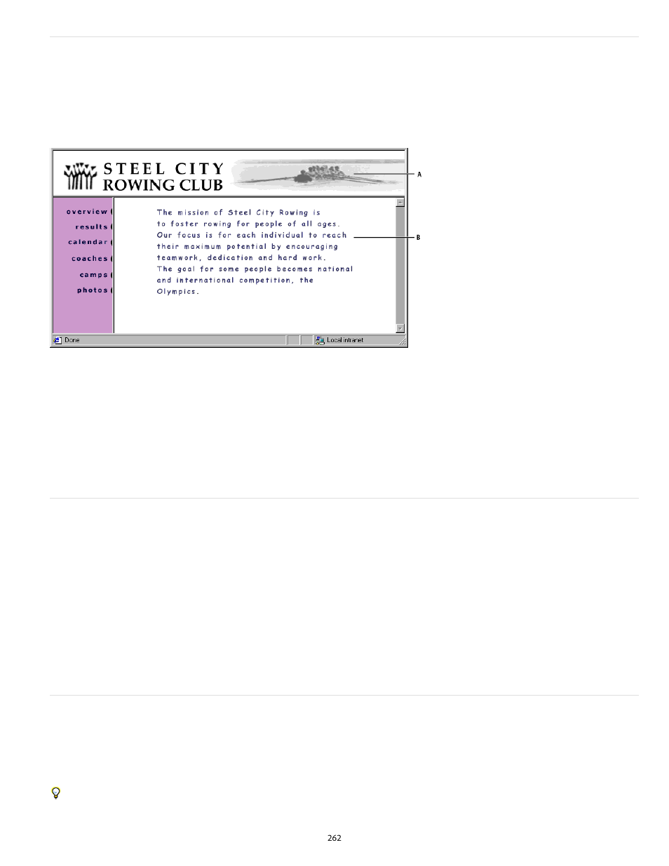 Nested framesets, Work with framesets in the document window, Create frames and framesets | Adobe Dreamweaver CC 2014 v.13 User Manual | Page 269 / 732