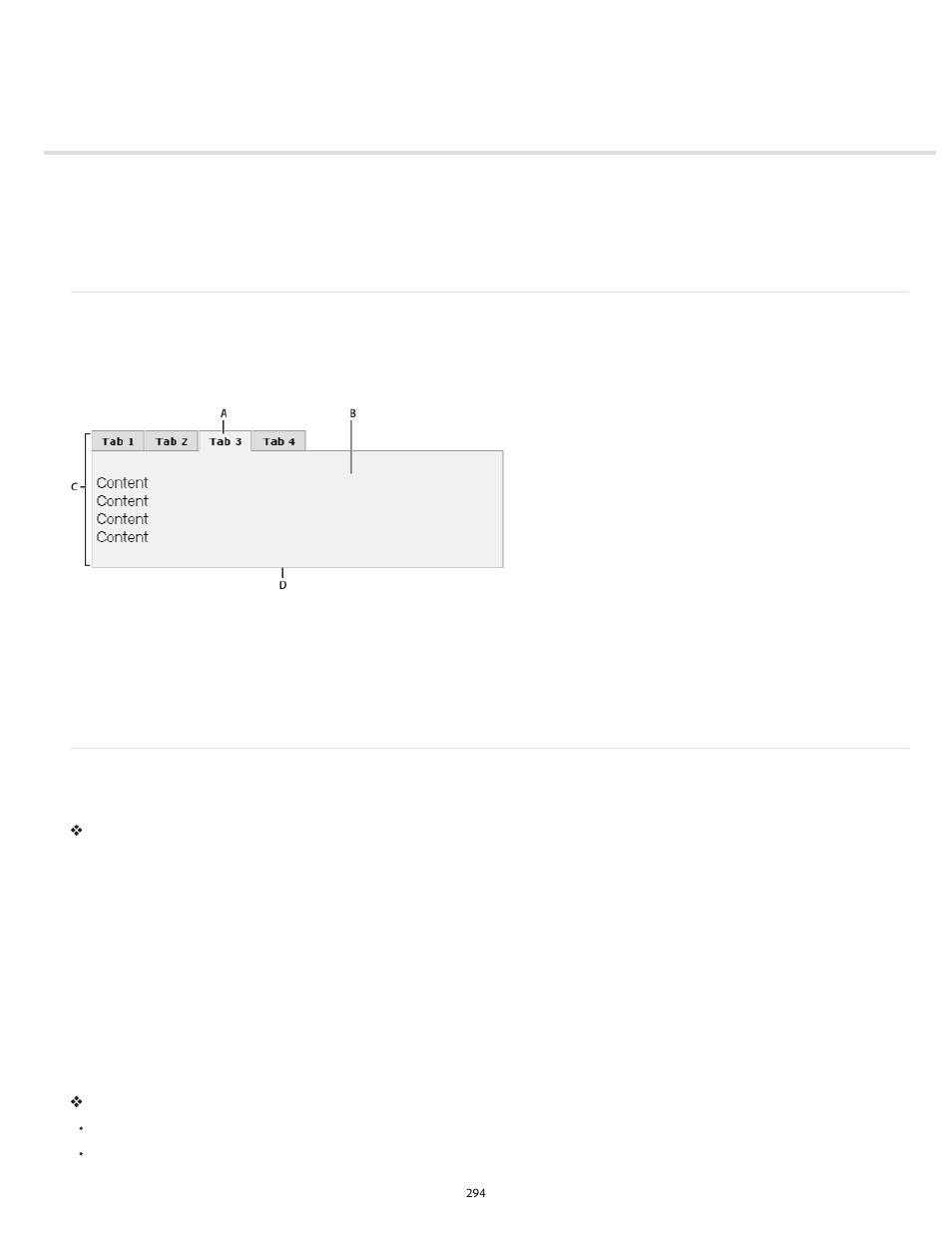 Working with the spry tabbed panels widget | Adobe Dreamweaver CC 2014 v.13 User Manual | Page 301 / 732