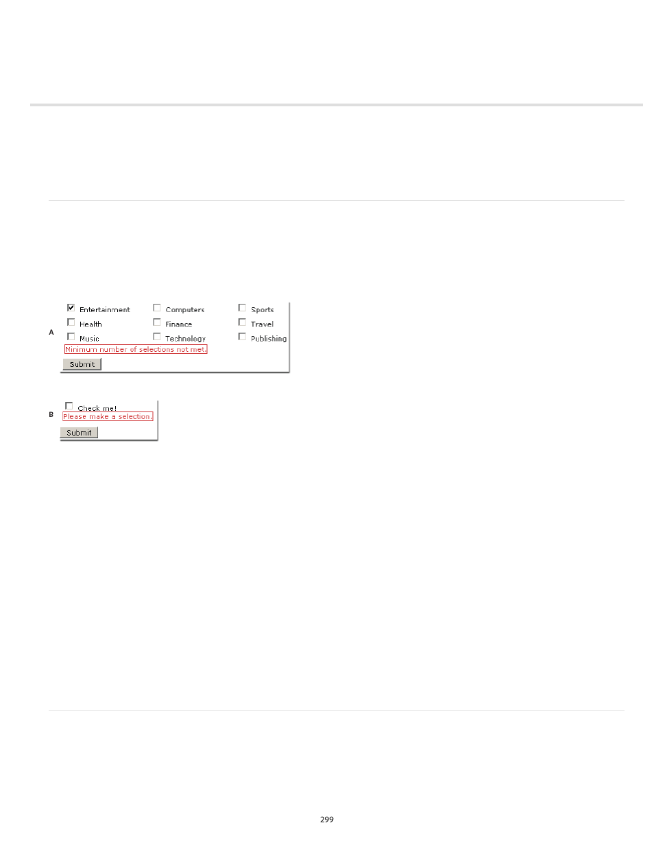 Working with the spry validation checkbox widget | Adobe Dreamweaver CC 2014 v.13 User Manual | Page 306 / 732