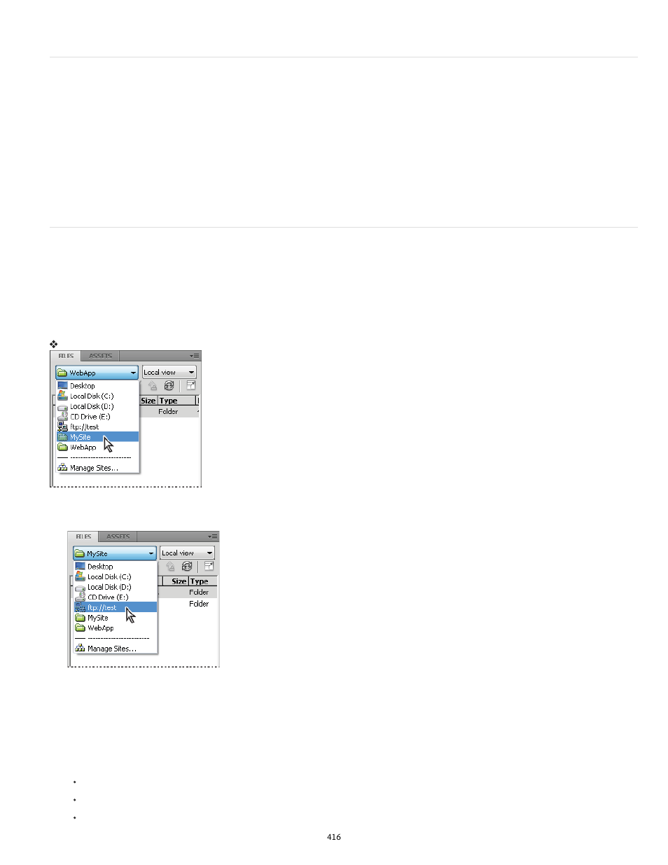 Identify and delete unused files, Access sites, a server, and local drives | Adobe Dreamweaver CC 2014 v.13 User Manual | Page 423 / 732