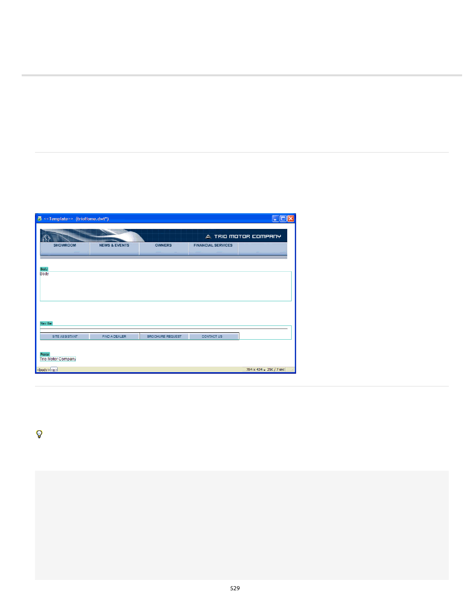 Recognizing templates and template-based documents | Adobe Dreamweaver CC 2014 v.13 User Manual | Page 536 / 732