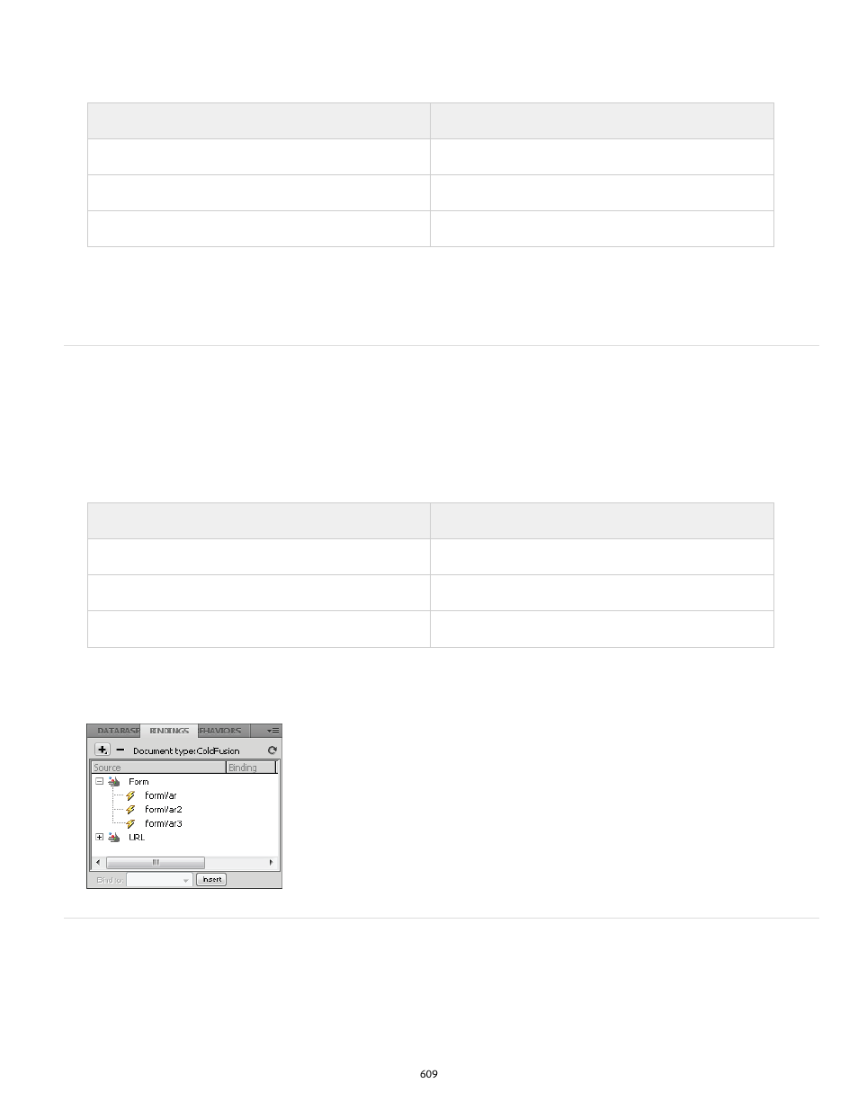 Define form parameters define session variables, Define form parameters, Define session variables | Adobe Dreamweaver CC 2014 v.13 User Manual | Page 616 / 732