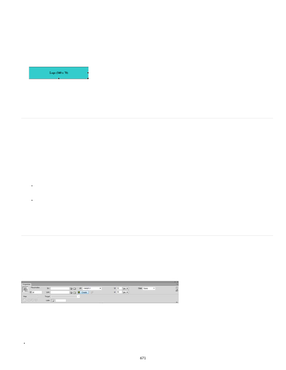 Replace an image placeholder, Set image placeholder properties | Adobe Dreamweaver CC 2014 v.13 User Manual | Page 678 / 732