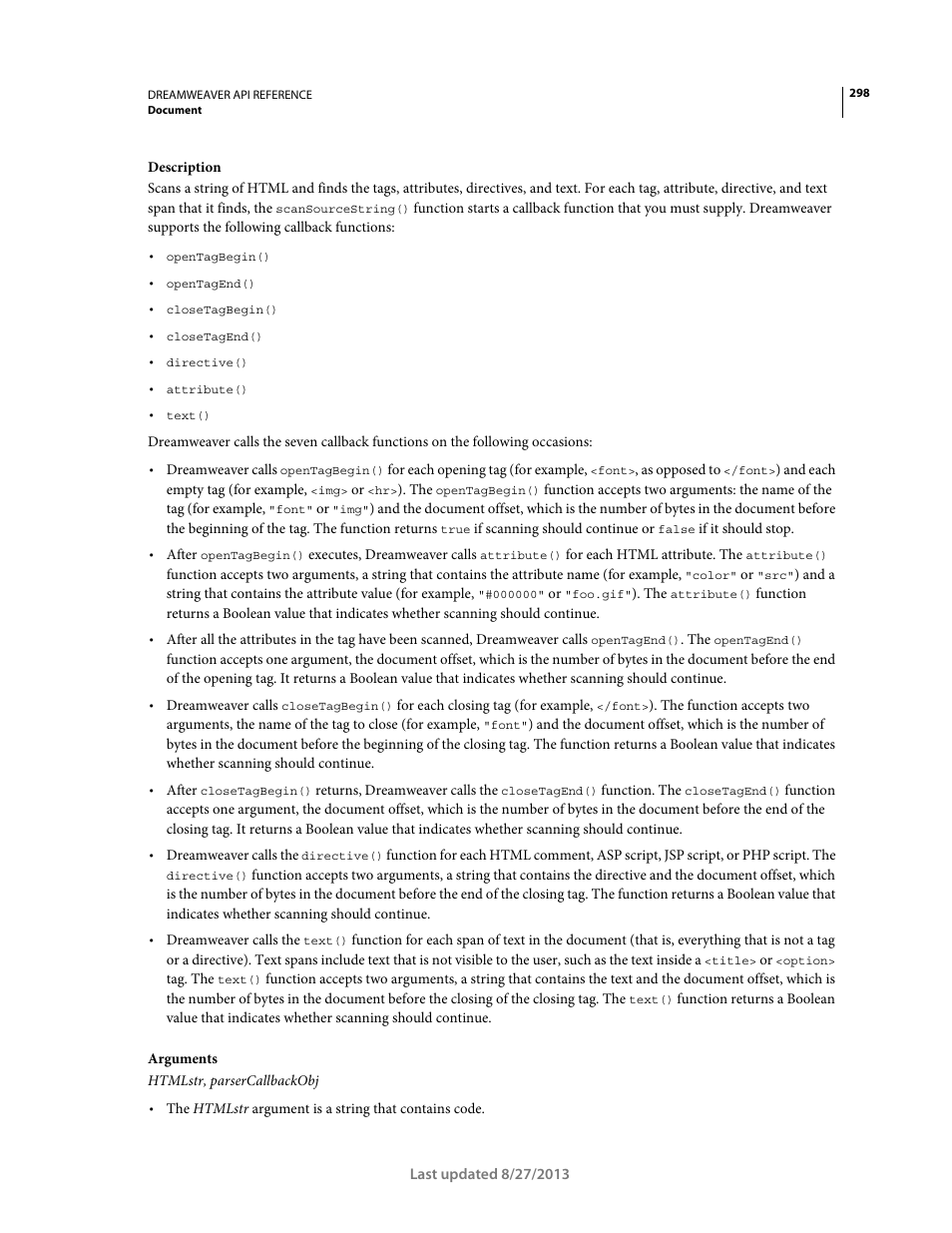 Adobe Dreamweaver API Reference CS5 User Manual | Page 303 / 533