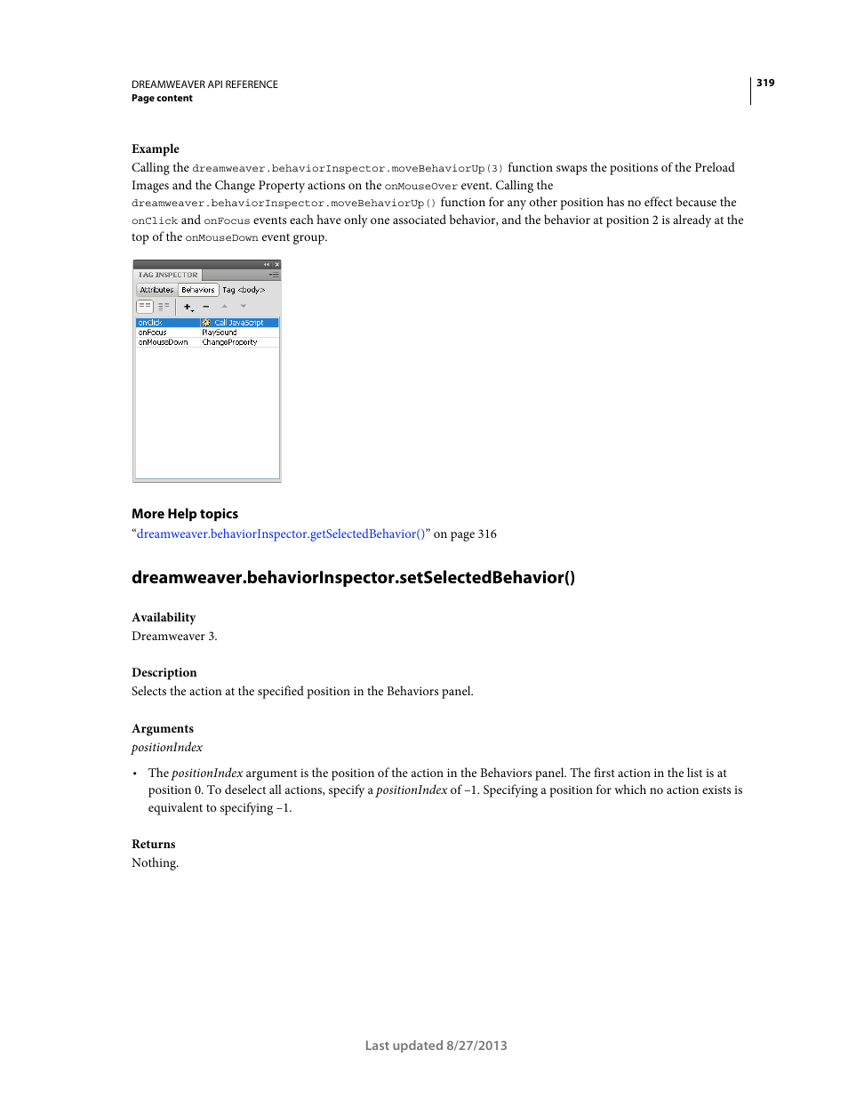 Adobe Dreamweaver API Reference CS5 User Manual | Page 324 / 533