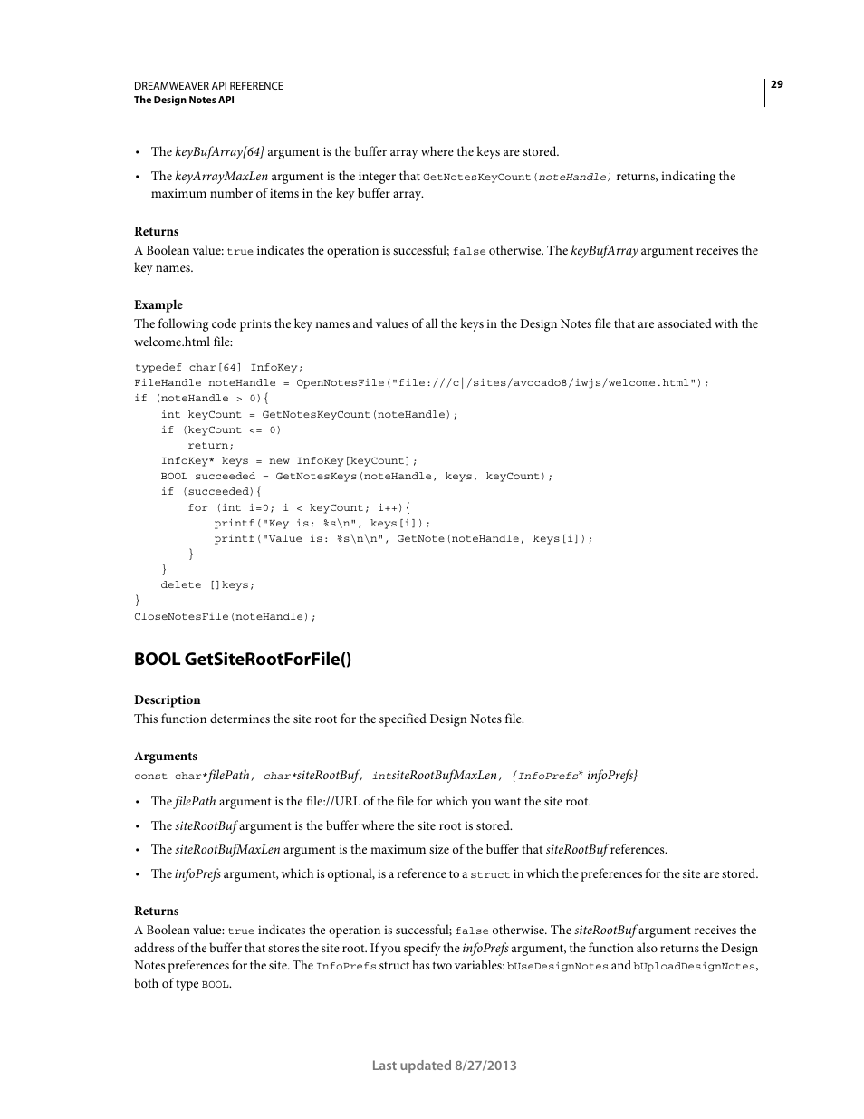 Bool getsiterootforfile() | Adobe Dreamweaver API Reference CS5 User Manual | Page 34 / 533