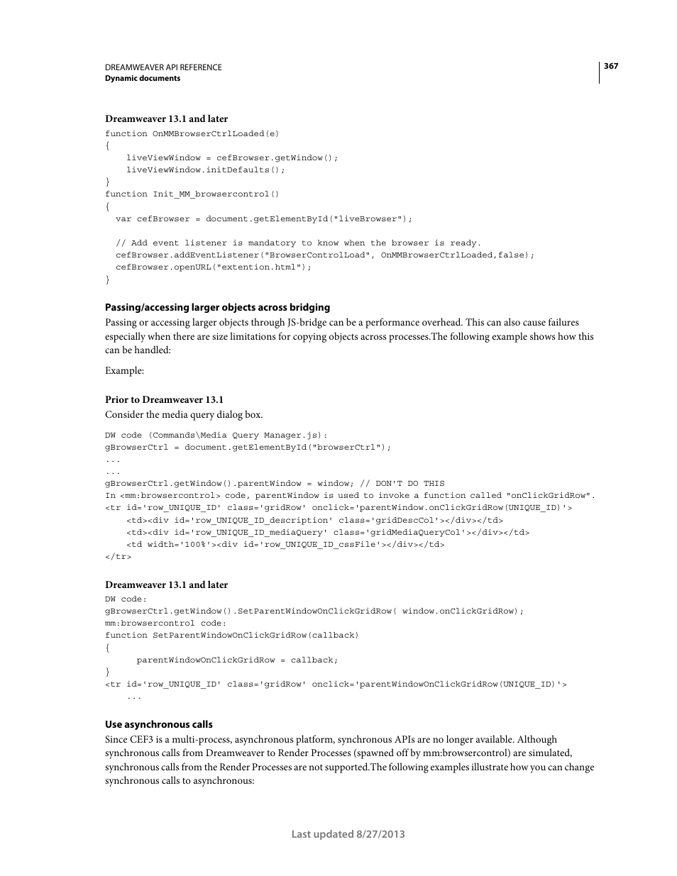 Adobe Dreamweaver API Reference CS5 User Manual | Page 372 / 533