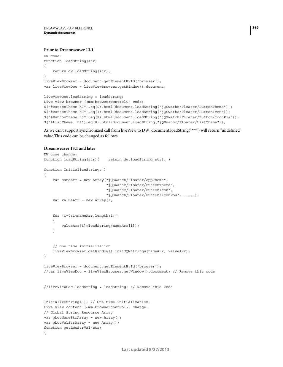 Adobe Dreamweaver API Reference CS5 User Manual | Page 374 / 533