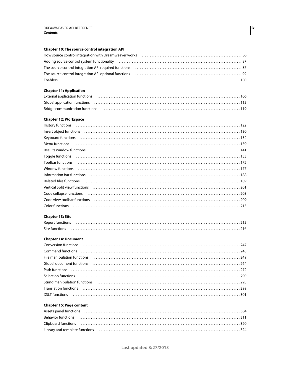 Adobe Dreamweaver API Reference CS5 User Manual | Page 4 / 533