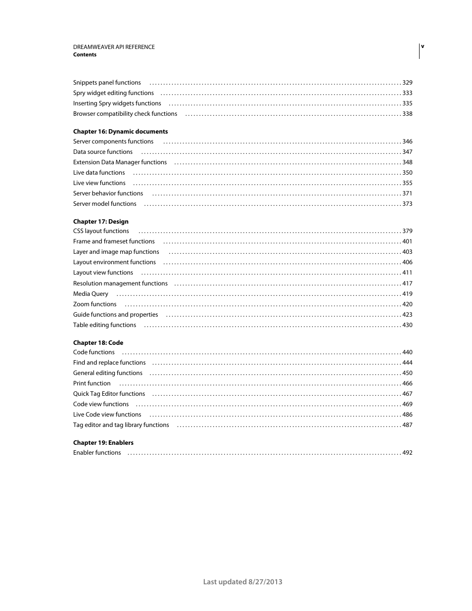 Adobe Dreamweaver API Reference CS5 User Manual | Page 5 / 533