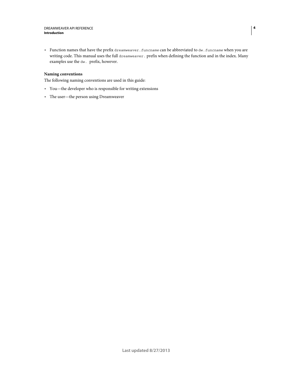 Adobe Dreamweaver API Reference CS5 User Manual | Page 9 / 533