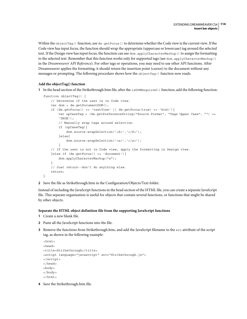 Adobe Extending Dreamweaver CS4 User Manual | Page 120 / 387