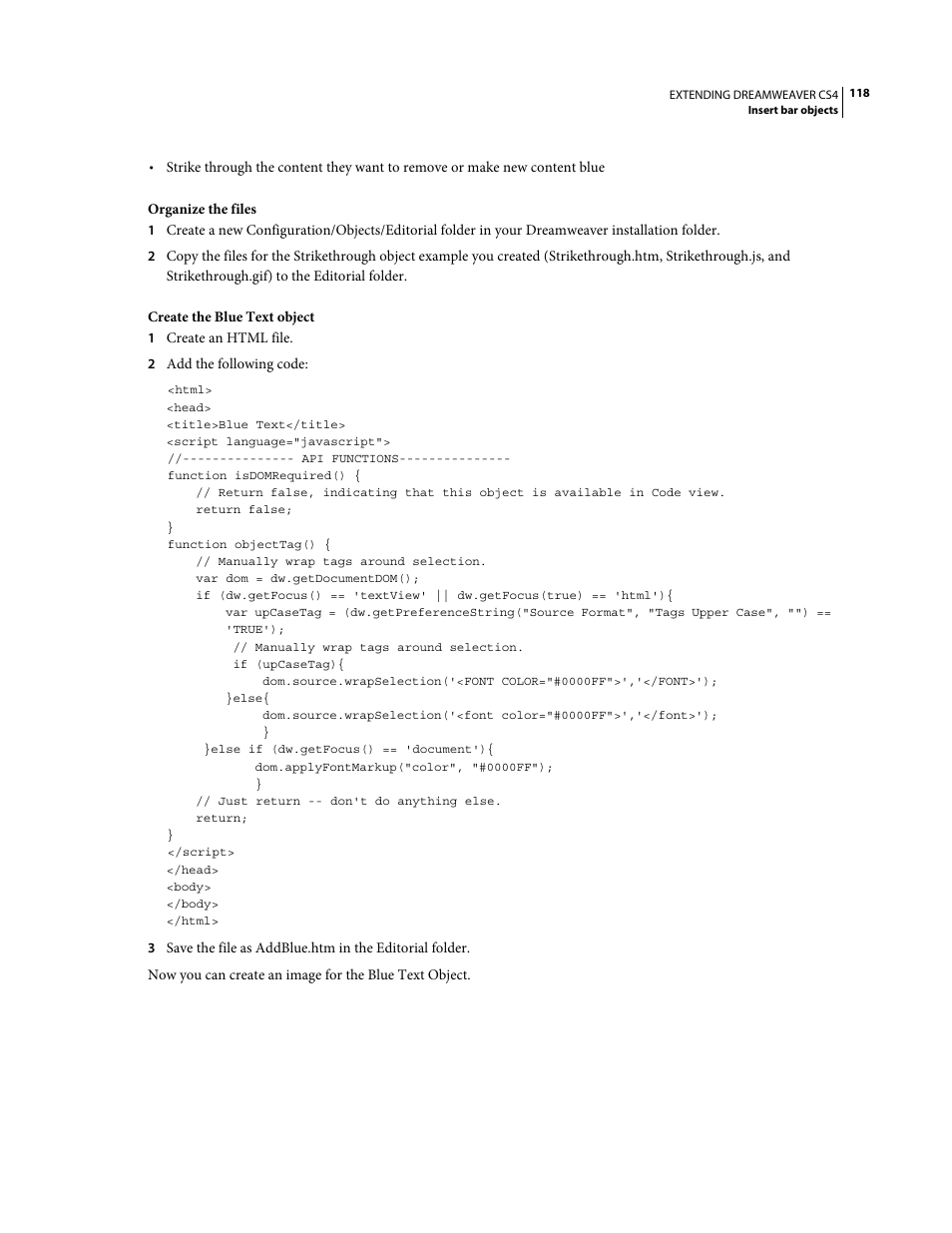 Adobe Extending Dreamweaver CS4 User Manual | Page 124 / 387