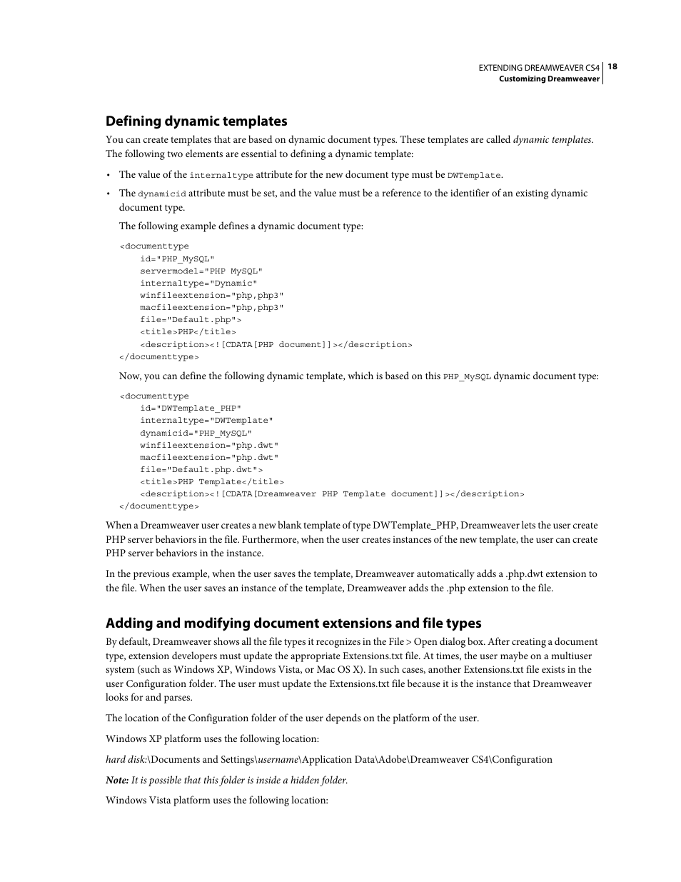 Defining dynamic templates | Adobe Extending Dreamweaver CS4 User Manual | Page 24 / 387