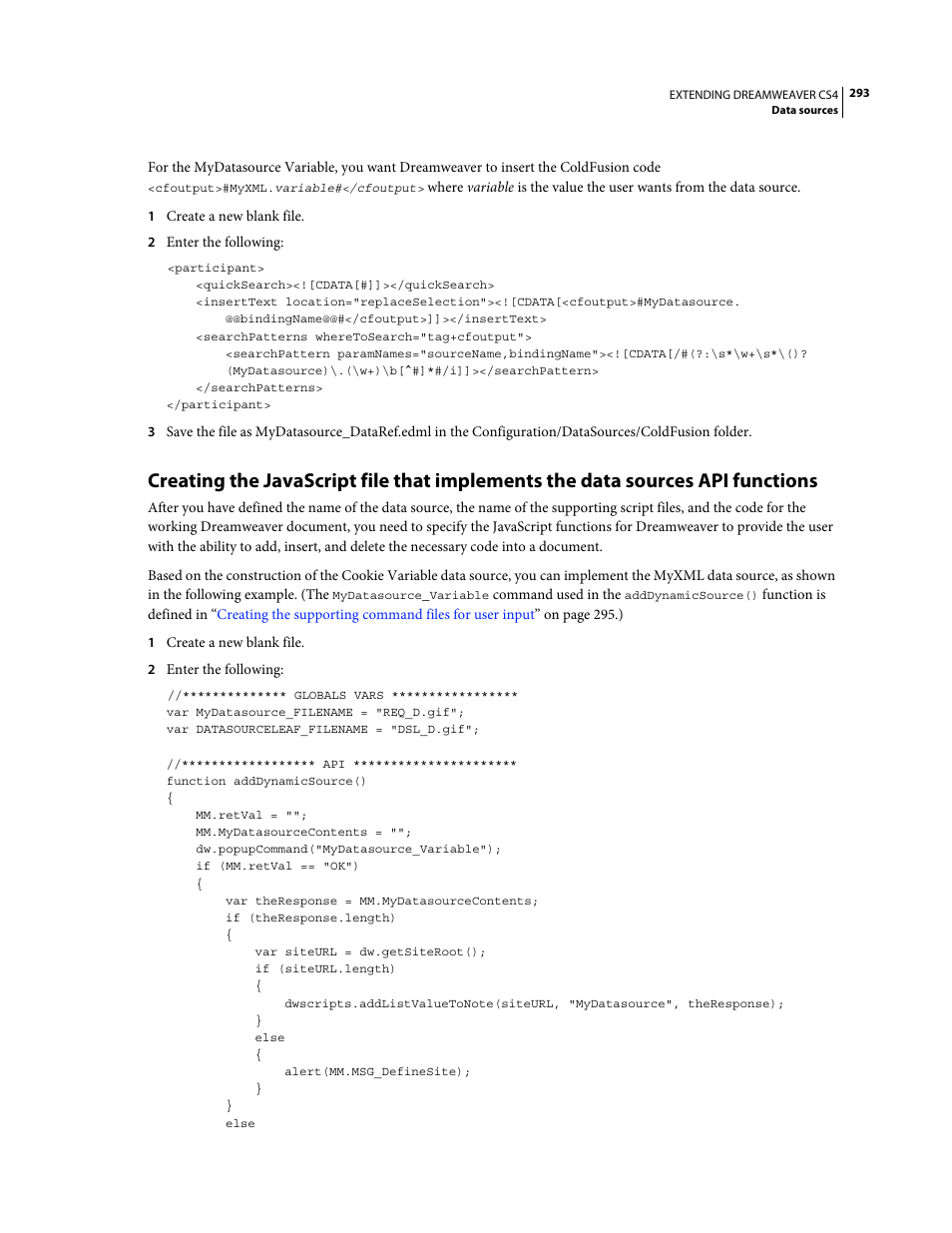 Adobe Extending Dreamweaver CS4 User Manual | Page 299 / 387