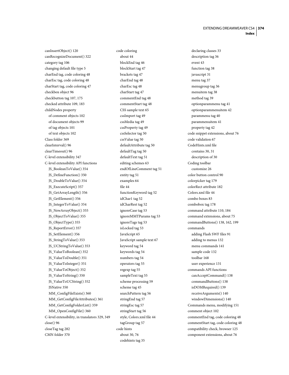 Adobe Extending Dreamweaver CS4 User Manual | Page 380 / 387