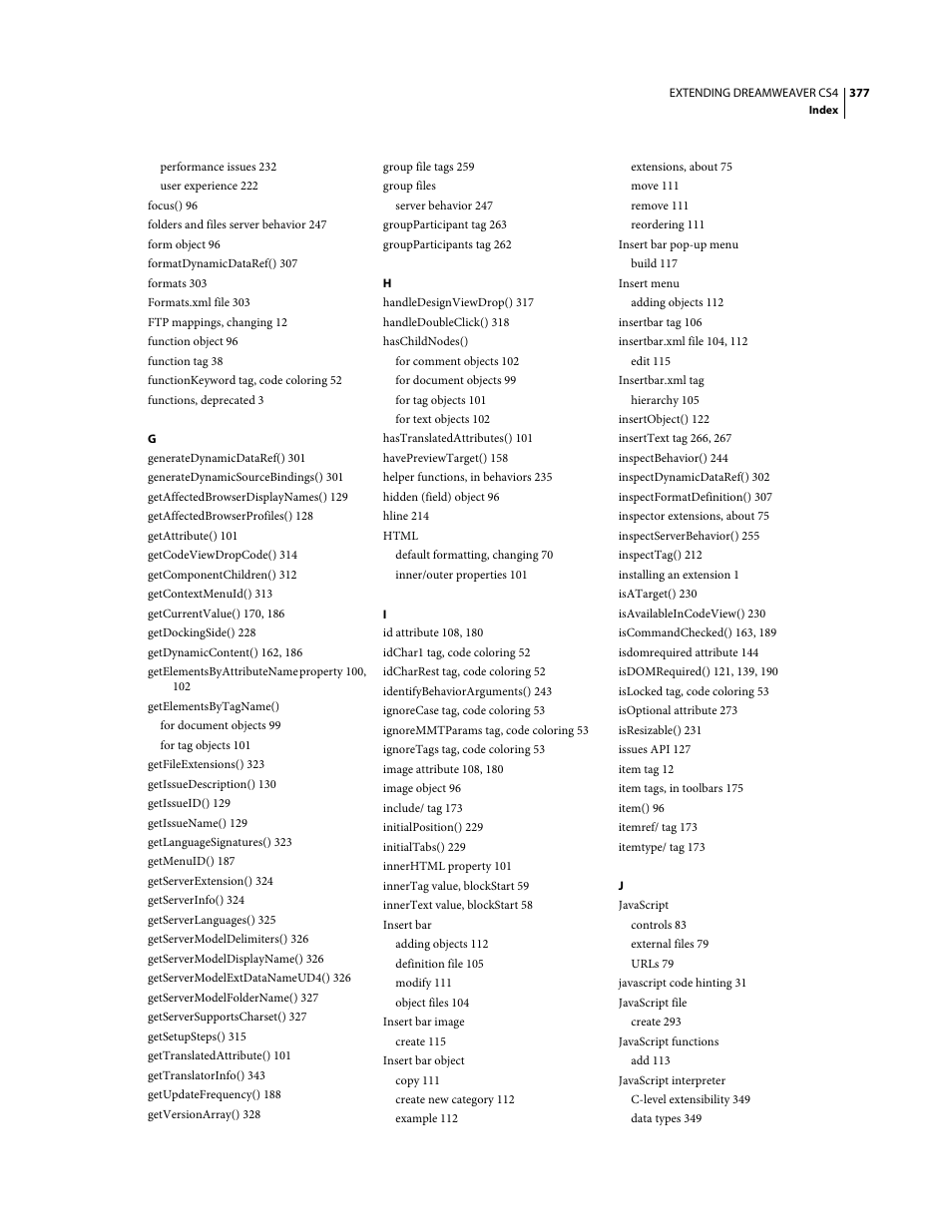 Adobe Extending Dreamweaver CS4 User Manual | Page 383 / 387