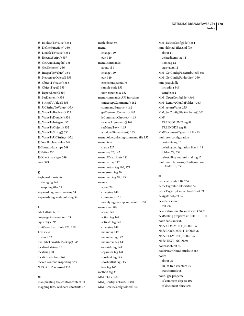 Adobe Extending Dreamweaver CS4 User Manual | Page 384 / 387