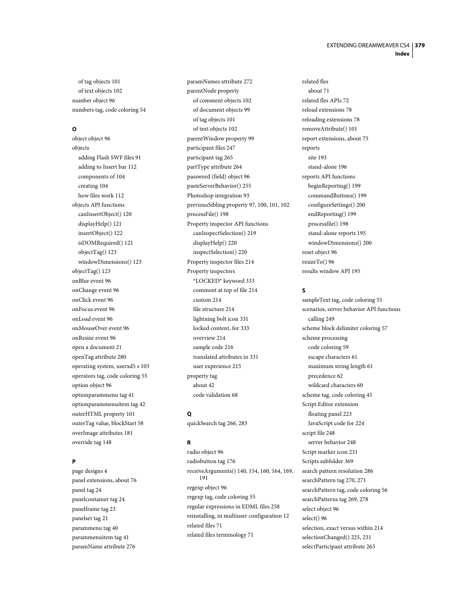 Adobe Extending Dreamweaver CS4 User Manual | Page 385 / 387