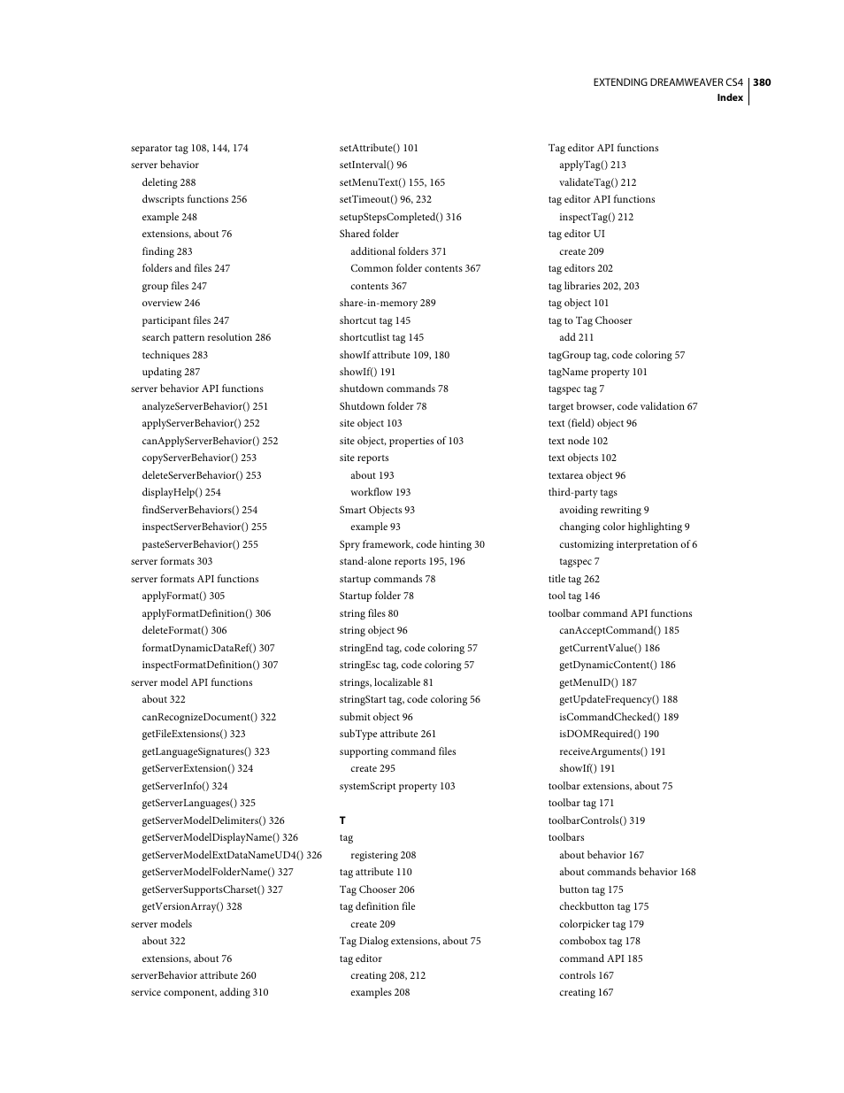 Adobe Extending Dreamweaver CS4 User Manual | Page 386 / 387