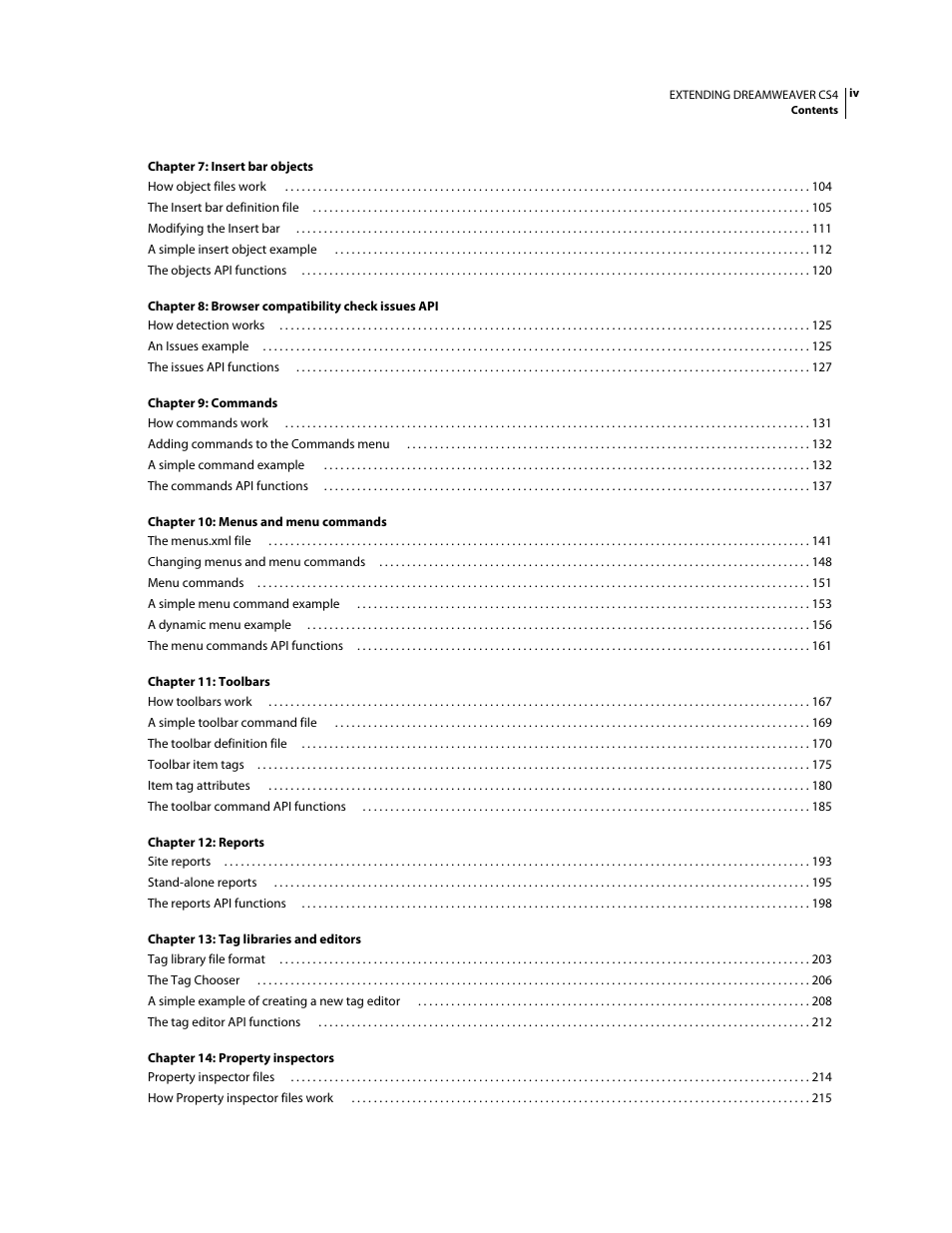 Adobe Extending Dreamweaver CS4 User Manual | Page 4 / 387