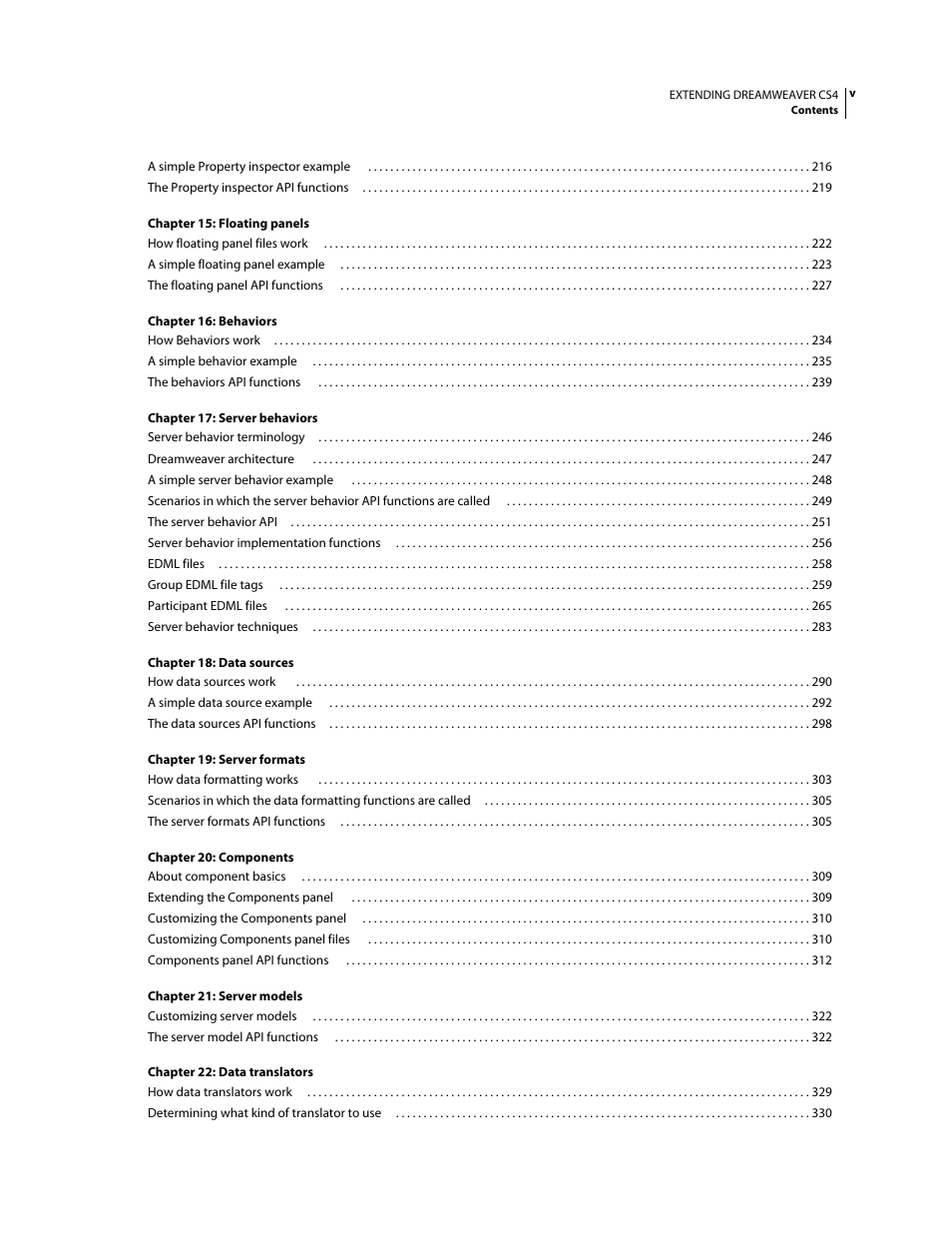 Adobe Extending Dreamweaver CS4 User Manual | Page 5 / 387