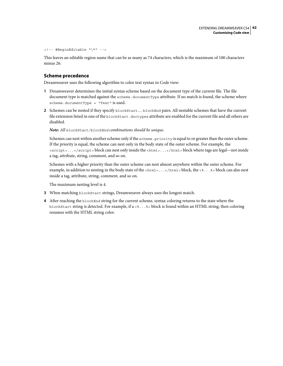 Scheme precedence | Adobe Extending Dreamweaver CS4 User Manual | Page 68 / 387