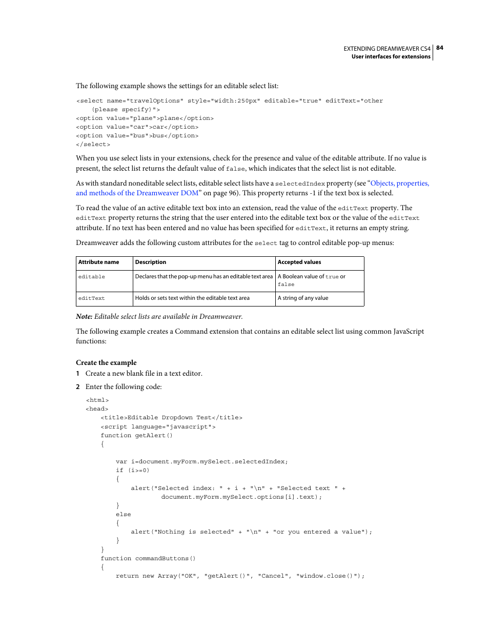 Adobe Extending Dreamweaver CS4 User Manual | Page 90 / 387