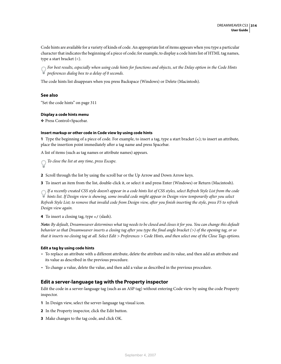 Adobe Dreamweaver CS3 User Manual | Page 321 / 738