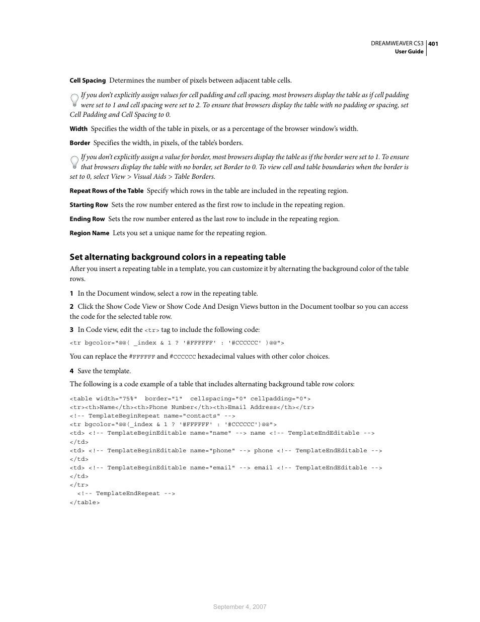 Adobe Dreamweaver CS3 User Manual | Page 408 / 738
